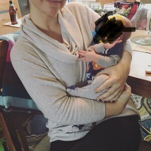 White House black market light gray cowl neck sweater xs